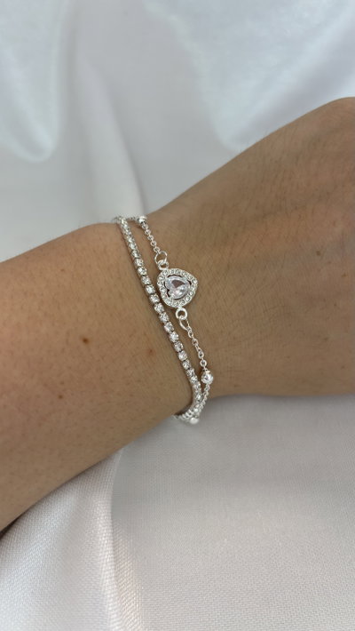 Pulsera Heart Duo Blanco - Acero Blanco 