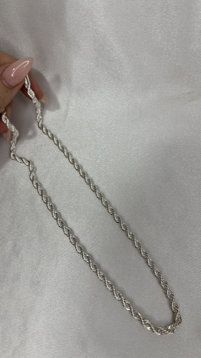 Cadena Trenzada - Acero Blanco 