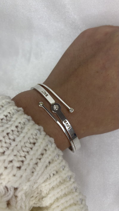 Brazalete Love Glow - Acero Blanco 