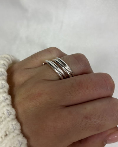 Anillo Quadra - Acero Blanco 