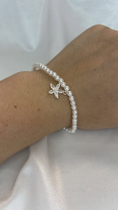 Pulsera Perla Bloom - Acero Blanco 