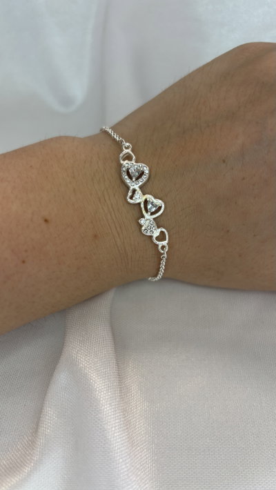 Pulsera Crystal Love - Acero Blanco 
