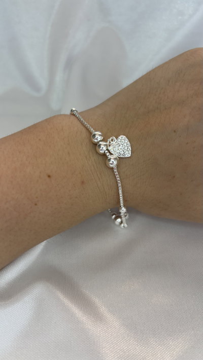 Pulsera Triple Heart - Acero Blanco 