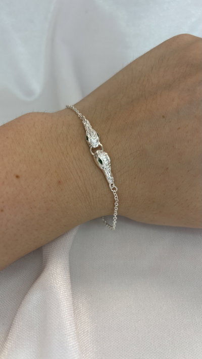 Pulsera Snake - Acero Blanco 