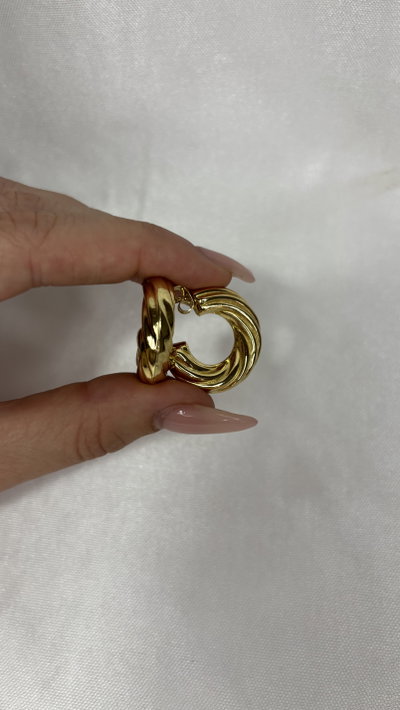 Aros Golden Raw - Acero Dorado 