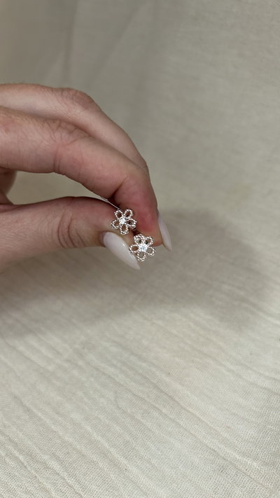 Aros Flor - Acero Blanco 