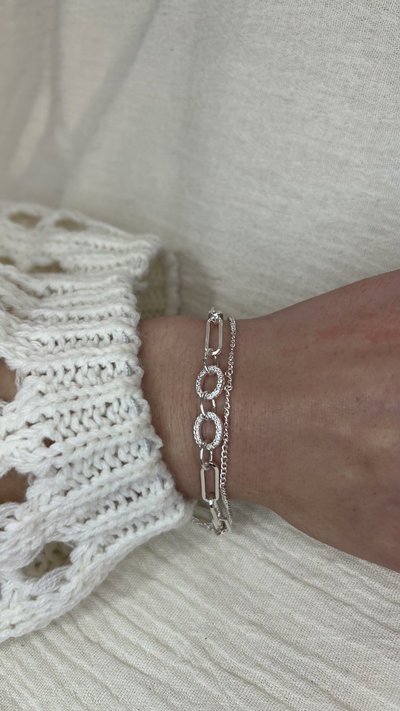 Pulsera Dual Éclat - Acero Blanco 