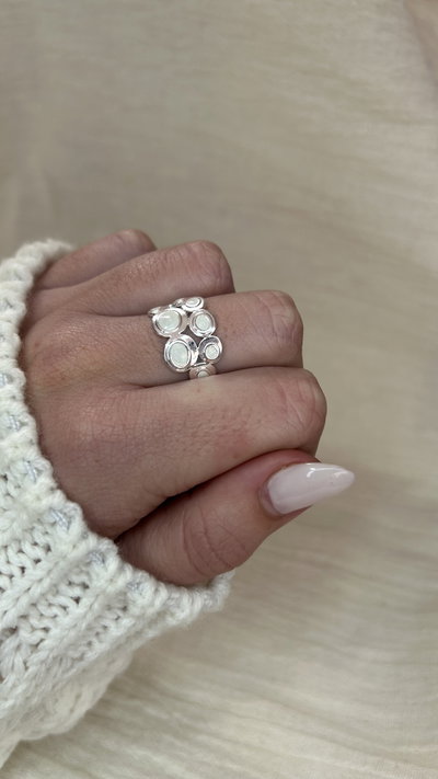 Anillo White Orbit (regulable) - Acero Blanco 