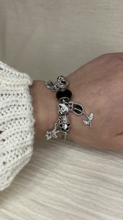 Pulsera Charms Black - Acero Quirúrgico 