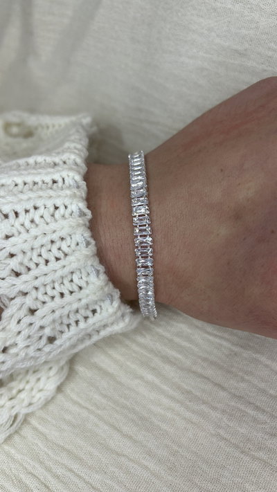 Pulsera Crystal Line - Acero Blanco 