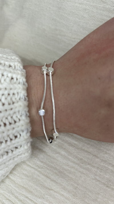 Pulsera Geo Duo - Acero Blanco 