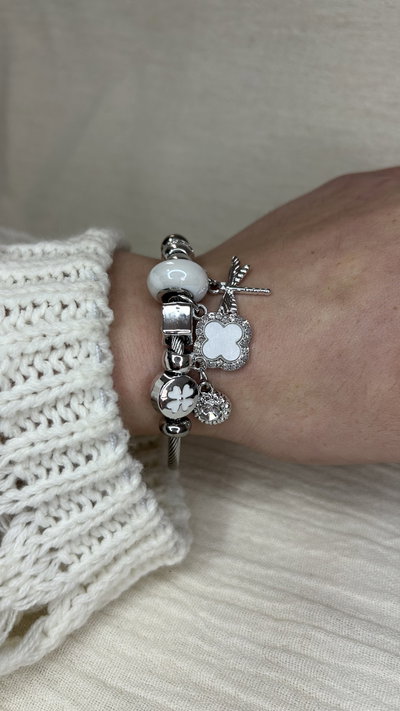 Pulsera Charms MegaWhite - Acero Quirúrgico 