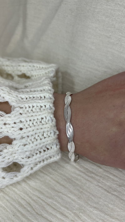 Pulsera Trenza Duo - Acero Blanco 