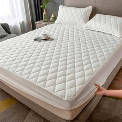 CUBRECOLCHON BED&CO BLANCO IMPERMEABLE TIPO SABANA AJUSTABLE