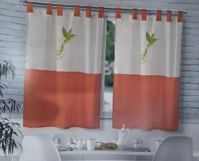 CORTINA COCINA COLIBRI CON PRESILLA FLOR GIAVANNI