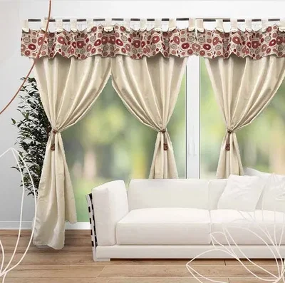 CORTINA RUSTICA GUIBOR CON FALDON LARGA 210 CM
