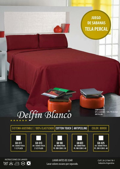 JUEGO SABANAS DELFIN BLANCO PERCAL 180 HILOS