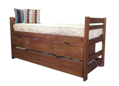 CAMA SUPERIOR PACÍFICO CON 3 CAJONES + CARRICAMA