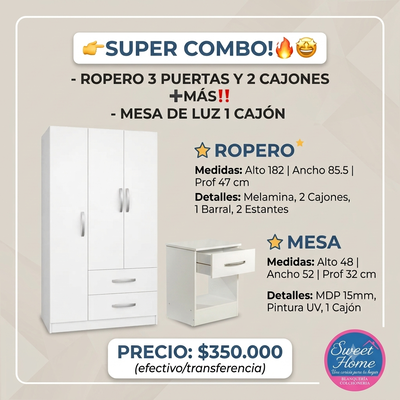 ROPERO ➕ MESA DE LUZ