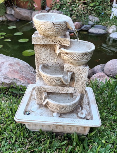 Fuente De Agua Cascada 4 Cuencos