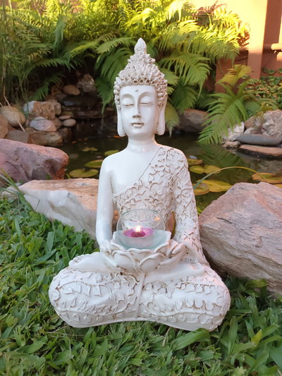 Buda Flor De Loto - Porta velas  Grande