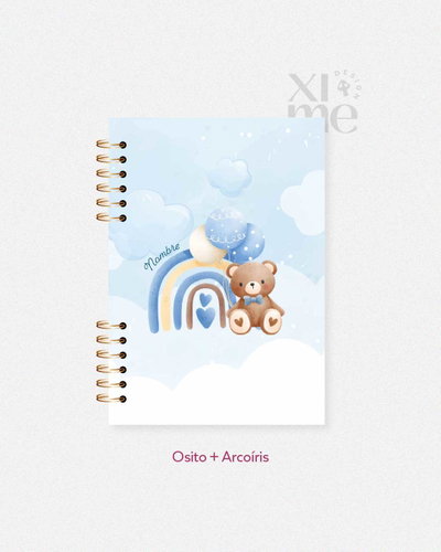 Agenda pediátrica - Osito + arcoíris