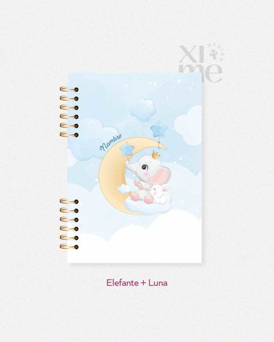 Agenda pediátrica - Elefante + luna