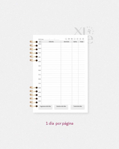 Agenda de turnos - Un día por página