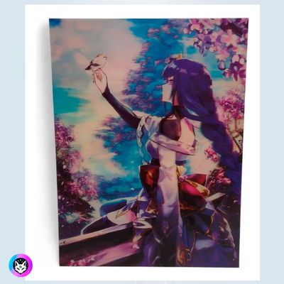 Poster lenticular A3  "RAIDEN SHOGUN" Genshin Impact