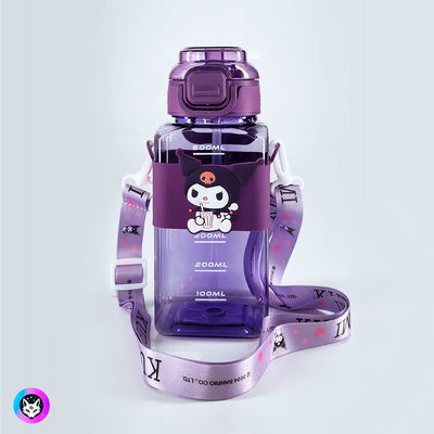 Botella cuadrada Kuromi con correa