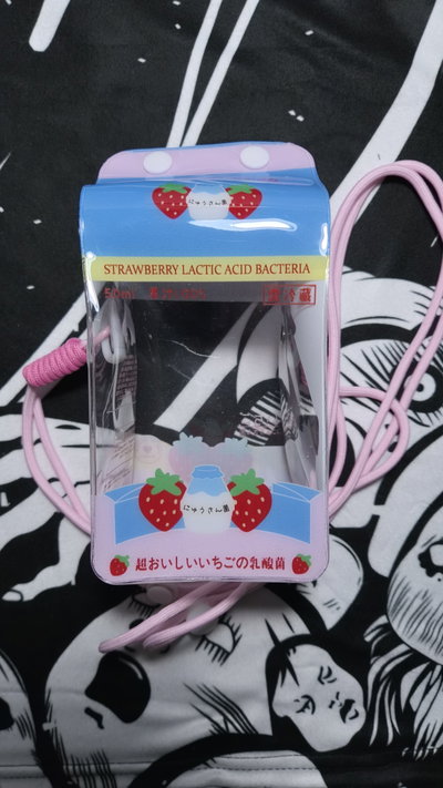 Cartera "STRAWBERRY MILK 2" Rosa con correa y ventana