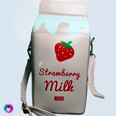 Cartera "STRAWBERRY MILK" Rosa con correa y ventana