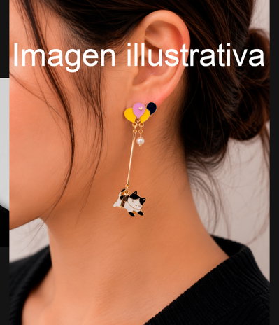 Par de Aros "GATO GLOBOS"