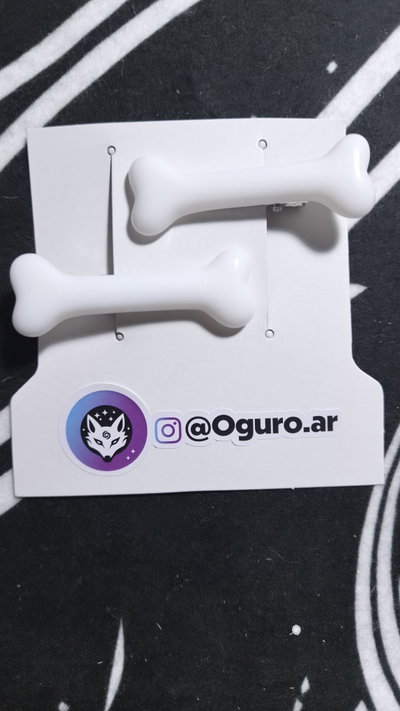 Pack Clip/Gancho de pelo "HUESO" x2 unidades