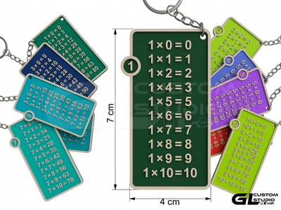 Llaveros Tablas de Multiplicar Impresión 3D