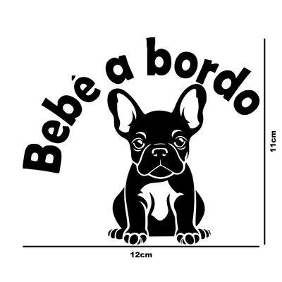 Calcomanía Bebé a Bordo Perro Bulldog Francés Vinilo