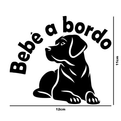 Calcomanía Bebé a Bordo Perro Labrador Vinilo