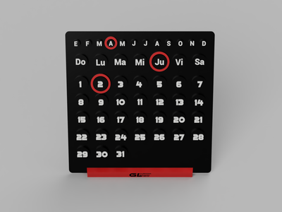 Calendario Infinito Circular Giratorio de Escritorio - Impresión 3D