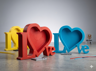 Mini Portarretrato Love Corazón Impresión 3D