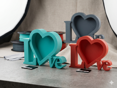 Mini Portarretrato Love Corazón Impresión 3D