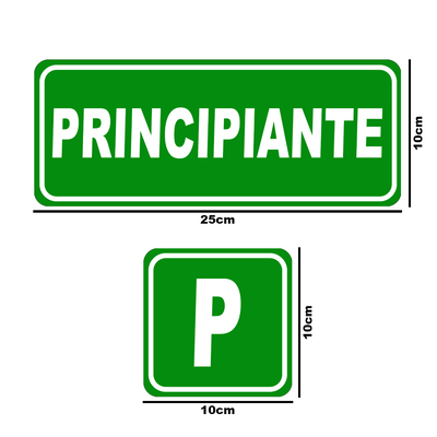 Calcomanía Auto Principiante + Letra P Vinilo