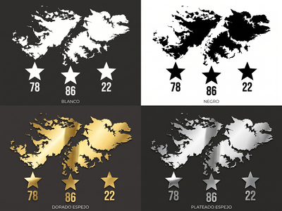 Calcos / Stickers Malvinas 3 Estrellas - Vinilo de Corte Premium