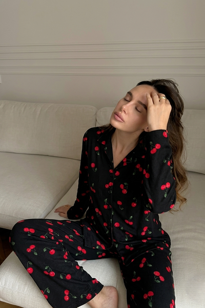  Pijama Cherrys Black
