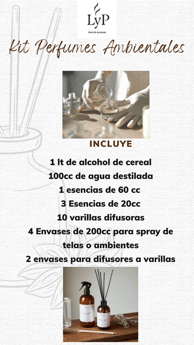 Kit perfumes ambientales y difusores