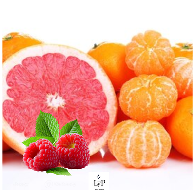 Frambuesa, pomelo y mandarina
