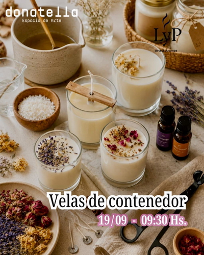 Velas en contenedor