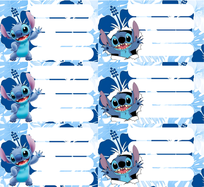 Etiquetas Escolares Estilo Stitch Digital