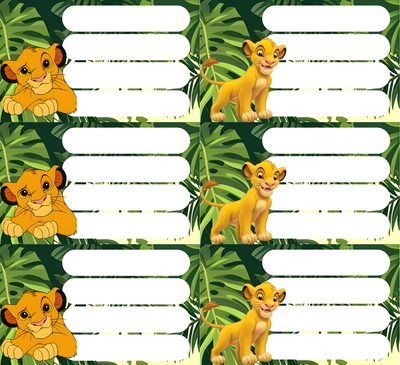 Etiquetas Escolares Estilo Simba Digital