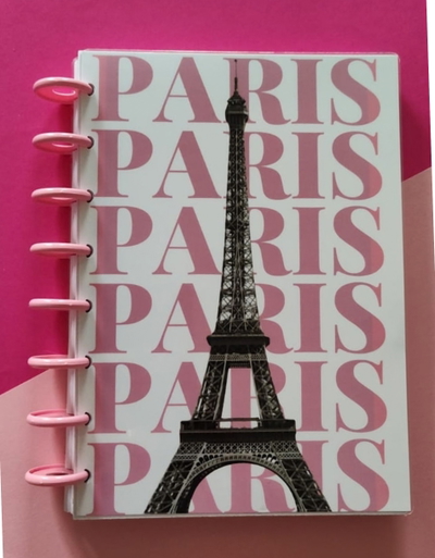 Cuaderno A5 Paris Rosa Sistema de Discos
