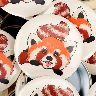 Pin 38mm -  Panda Rojo